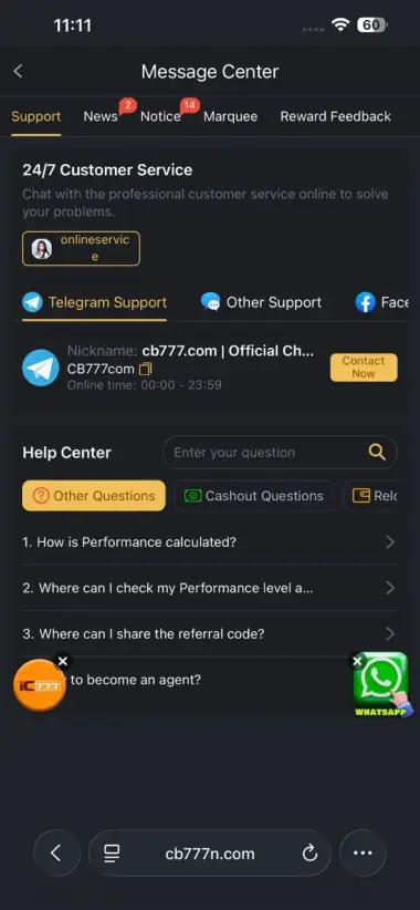 CB777 Game customer service and FAQs help center
